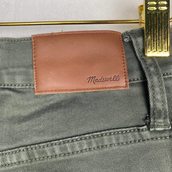NWT Madewell Women's Size 23 Green 9'' High Rise Skinny Button Closure Jeans - Picture 11 of 15